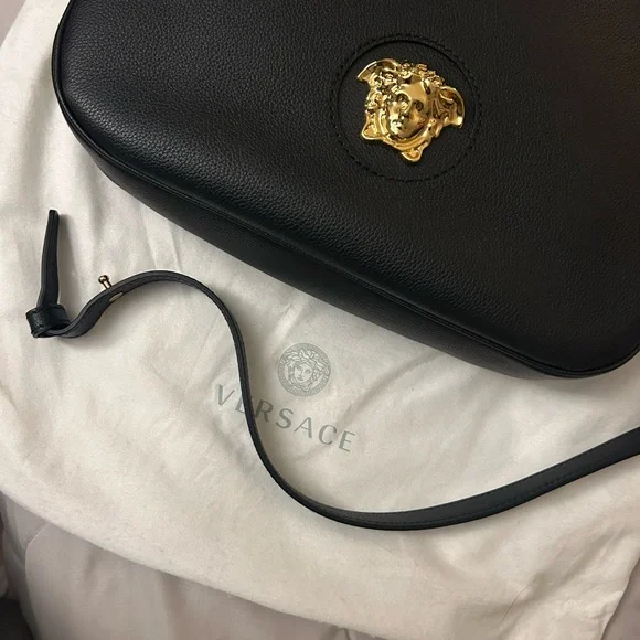 Versace Black and Gold Shoulder Bag